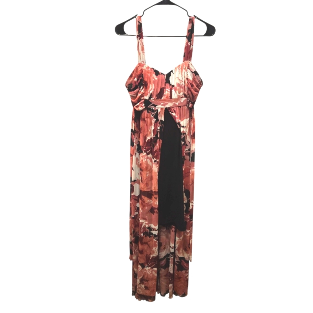 💥💥Floral Pink long Dress with open front size 12